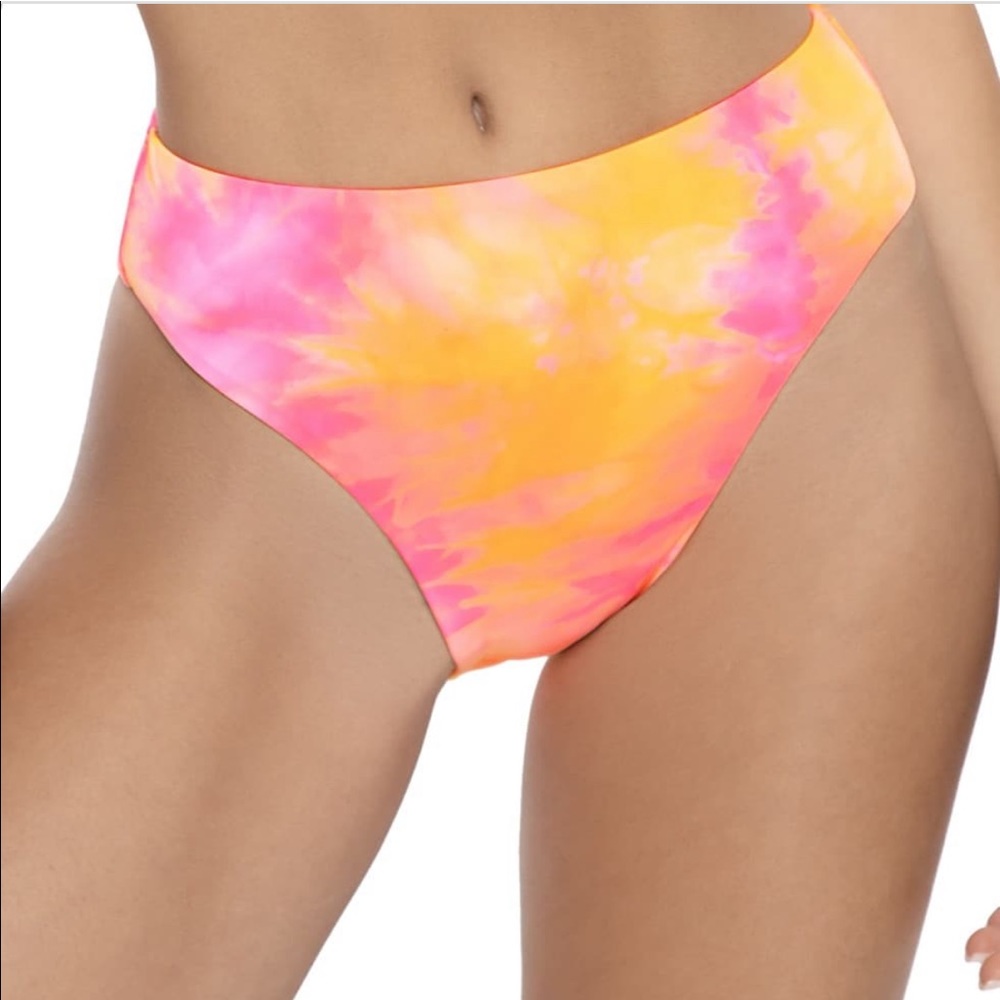 High waisted tie-dye bathing suit bottoms